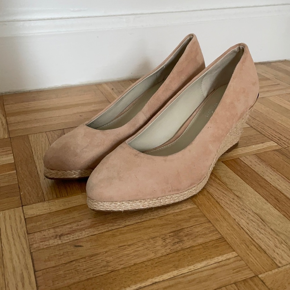 carvela comfort | nude suede wedge heels